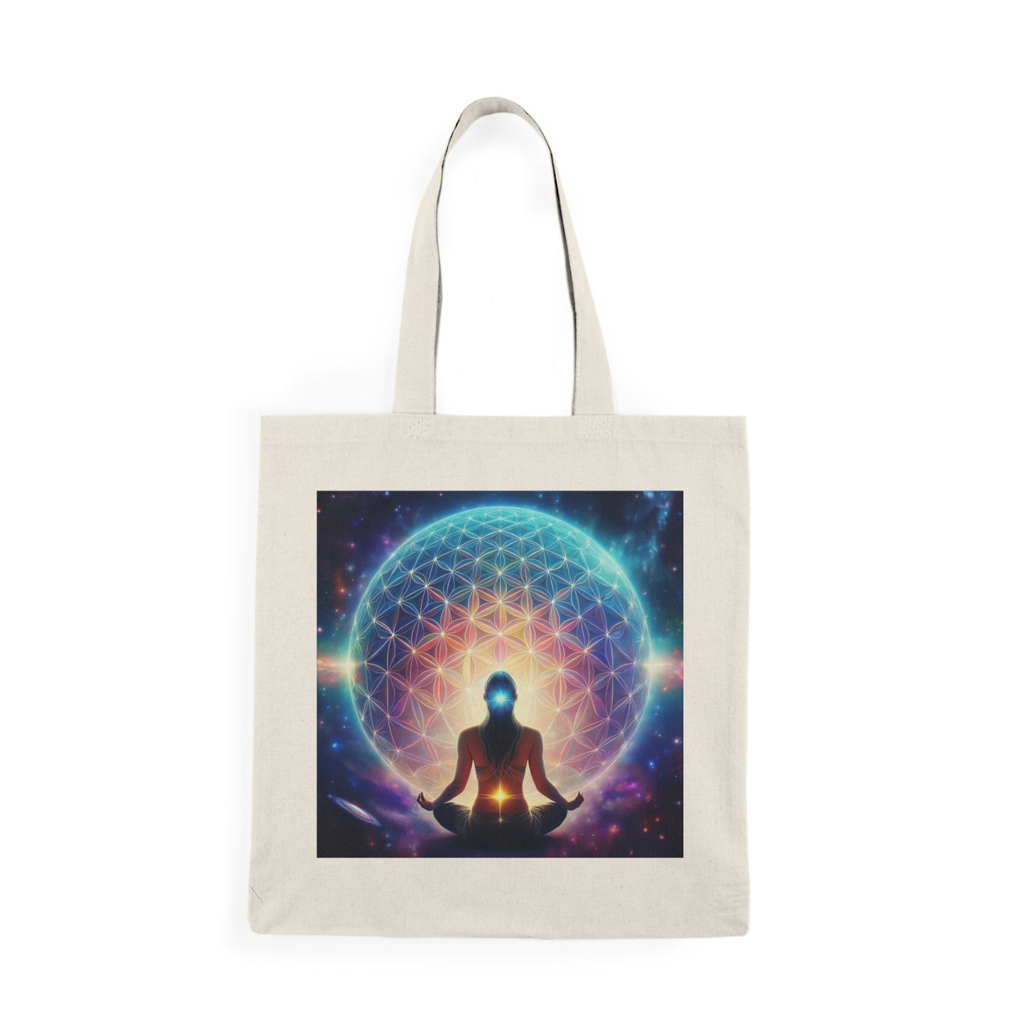 Flower of Life Mystic Tote Bag - Eco-Friendly Nature Carryall, Perfect Gift for Earth Day, Yoga, Shopping, Farmers Market