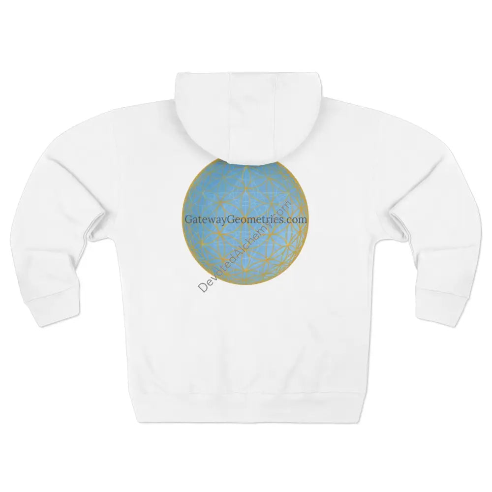 Gateway Geometries Unisex Zip Hoodie - Comfortable Stylish & Unique Design White / Xs