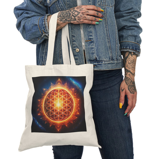 Flower of Life Tote Bag - Eco-Friendly Nature Carryall, Perfect Gift for Earth Day, Yoga, Shopping, Farmers Market