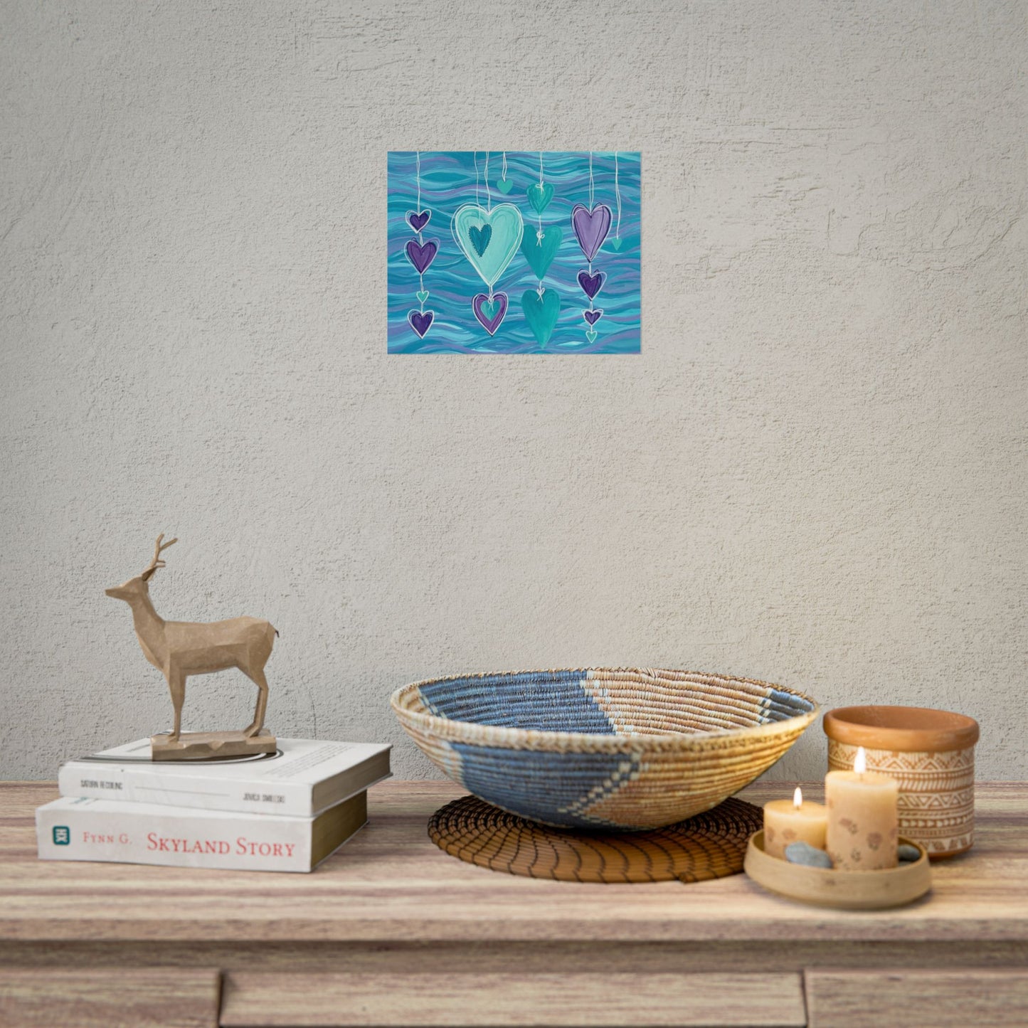 Calm Heart Wall Art Print, Spiritual Decor, Chakra Healing Poster, Yoga Gift, Mindfulness Art, Bohemian Room Decoration