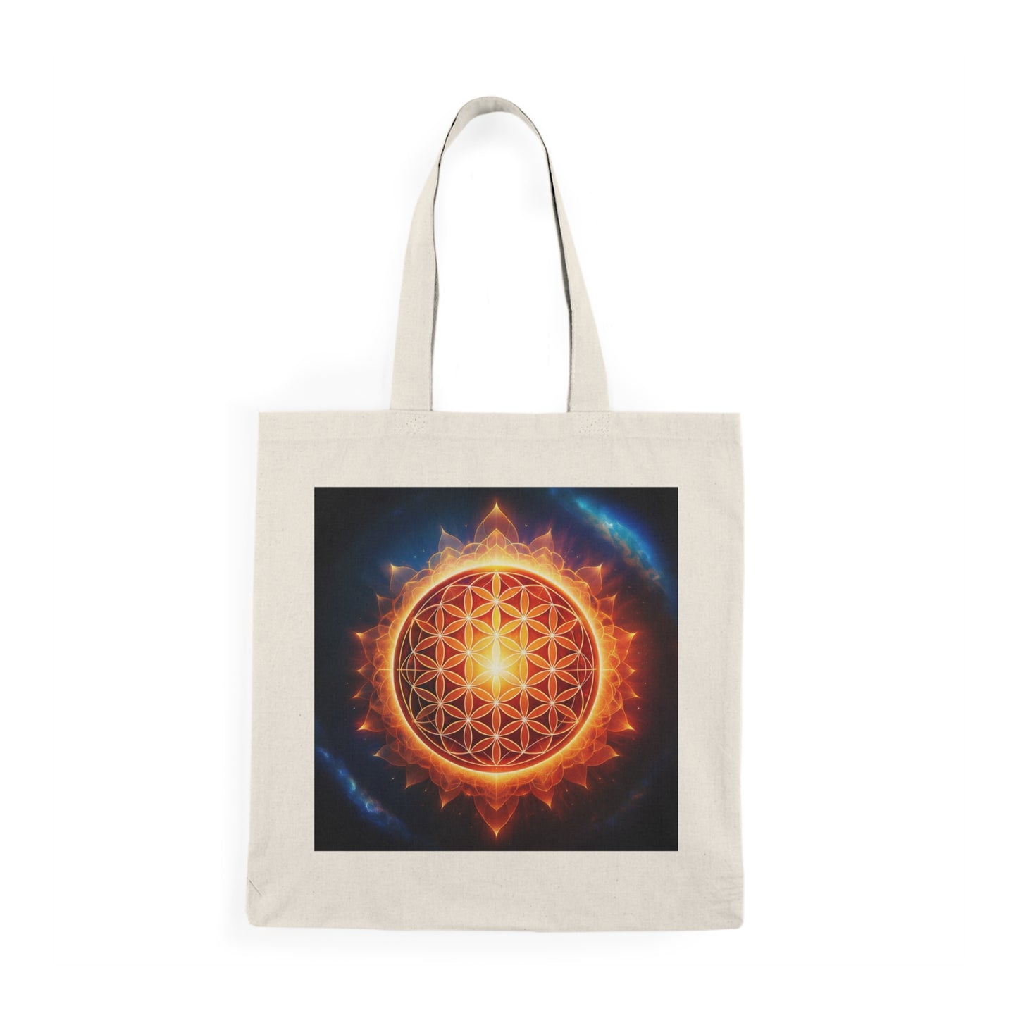 Flower of Life Tote Bag - Eco-Friendly Nature Carryall, Perfect Gift for Earth Day, Yoga, Shopping, Farmers Market