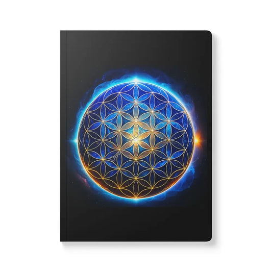 Cosmic Flower of Life Softcover Journal | Dream Diary Empowerment Notebook Gratitude Journal Cosmic Art Stationery Gift