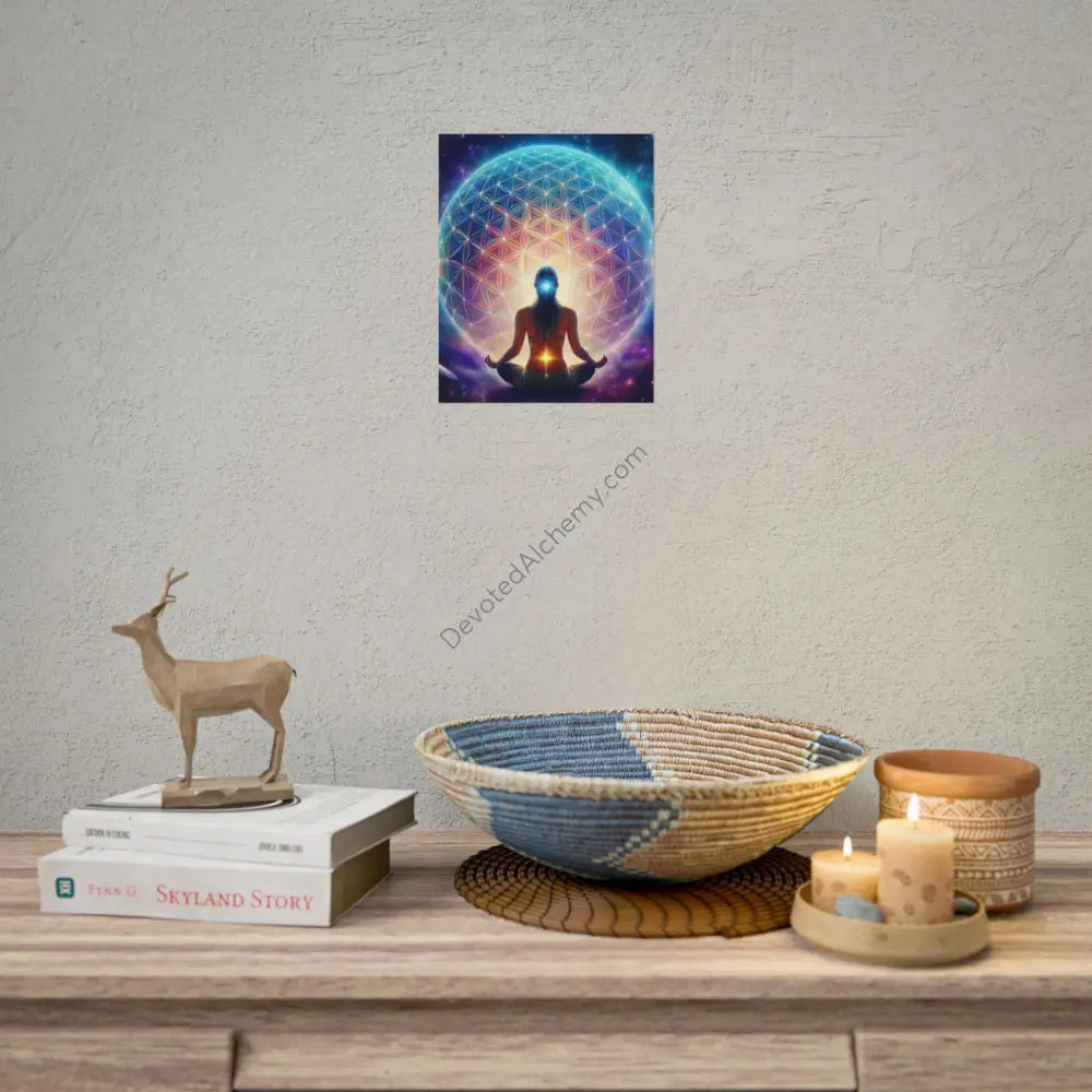 Cosmic Meditation Wall Art Print Spiritual Decor Chakra Healing Poster Yoga Gift Mindfulness Art Bohemian Room