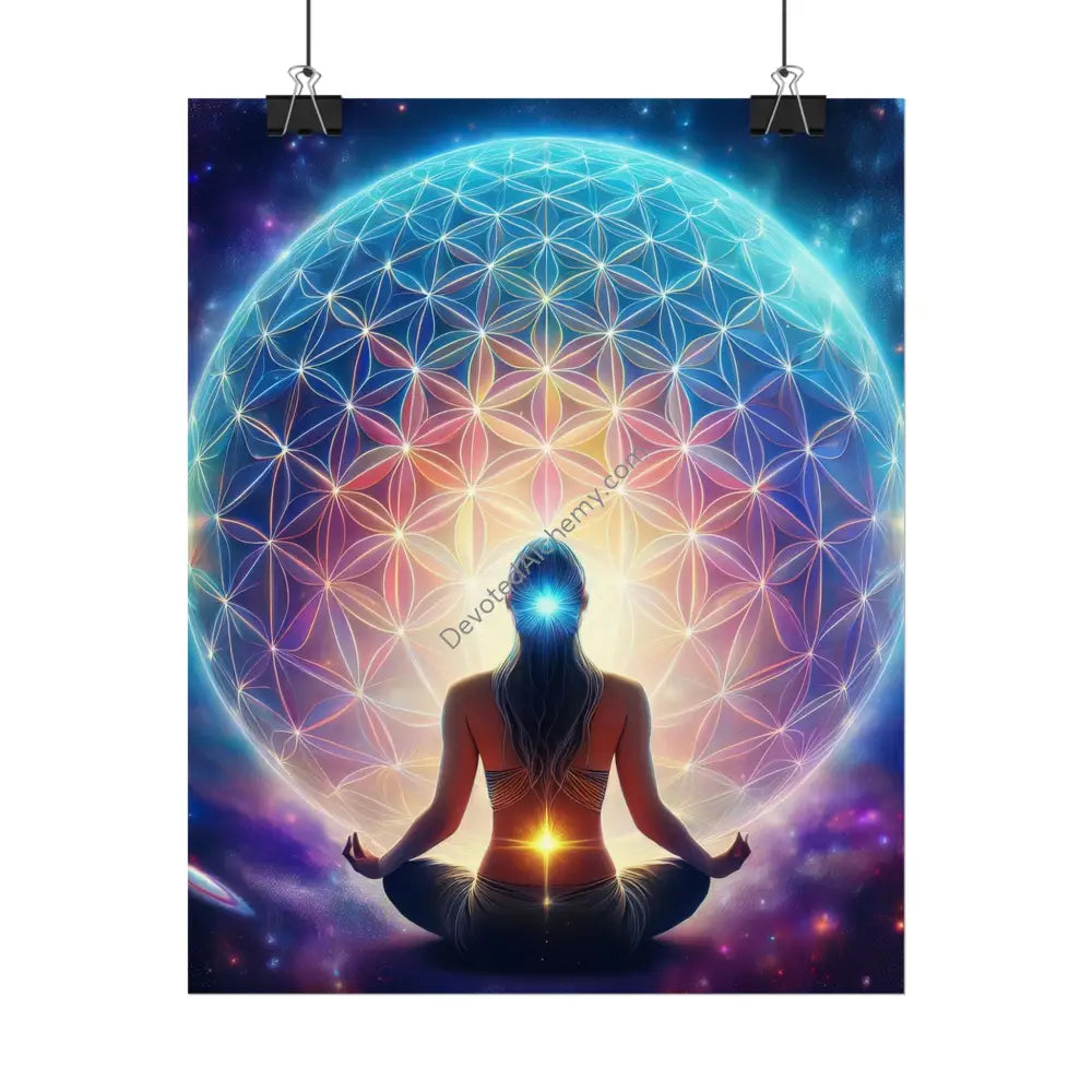 Cosmic Meditation Wall Art Print Spiritual Decor Chakra Healing Poster Yoga Gift Mindfulness Art Bohemian Room