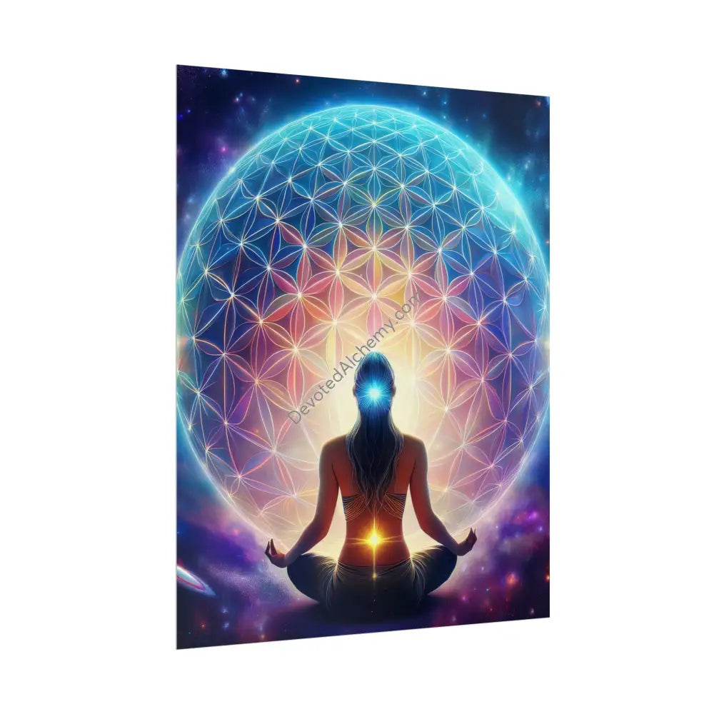 Cosmic Meditation Wall Art Print Spiritual Decor Chakra Healing Poster Yoga Gift Mindfulness Art Bohemian Room