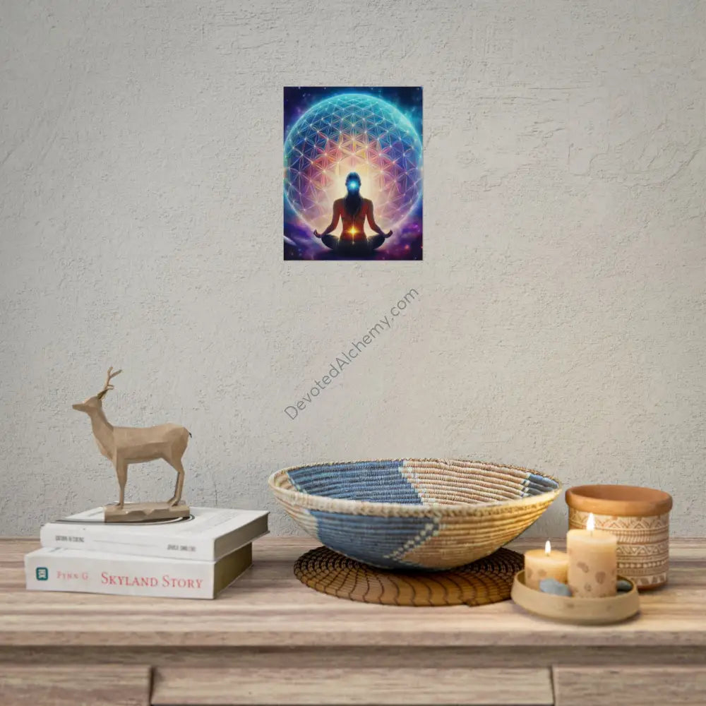 Cosmic Meditation Wall Art Print Spiritual Decor Chakra Healing Poster Yoga Gift Mindfulness Art Bohemian Room