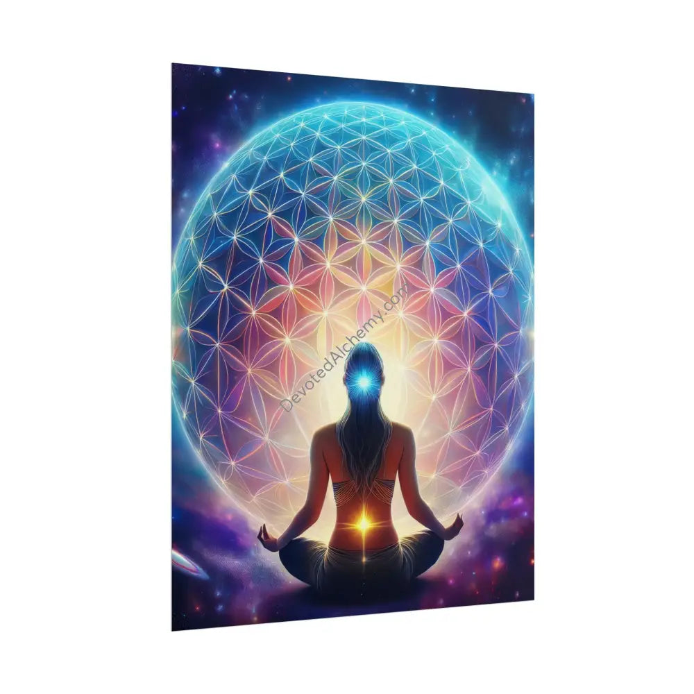 Cosmic Meditation Wall Art Print Spiritual Decor Chakra Healing Poster Yoga Gift Mindfulness Art Bohemian Room
