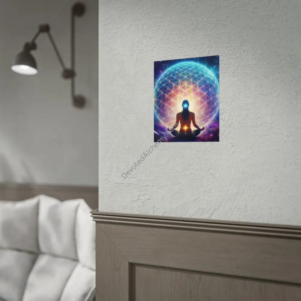 Cosmic Meditation Wall Art Print Spiritual Decor Chakra Healing Poster Yoga Gift Mindfulness Art Bohemian Room