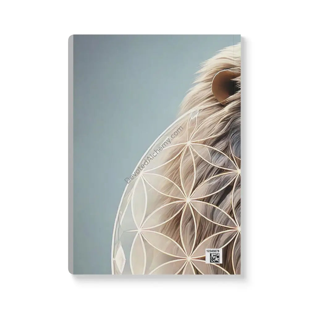 Crystal Lion Flower of Life Softcover Journal | Dream Diary Empowerment Notebook Gratitude Journal Cosmic Art