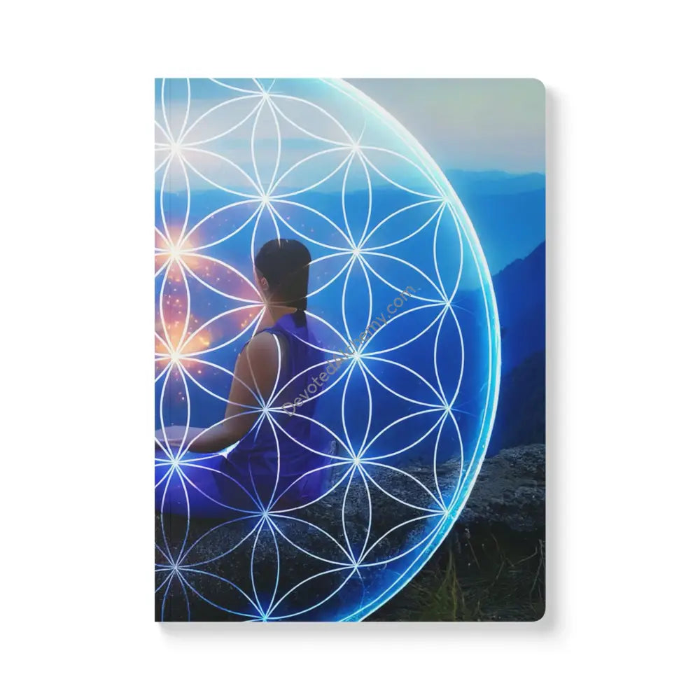 Divine Feminine Flower of Life Softcover Journal | Empowerment Notebook Gratitude Journal Cosmic Art Stationery Gift