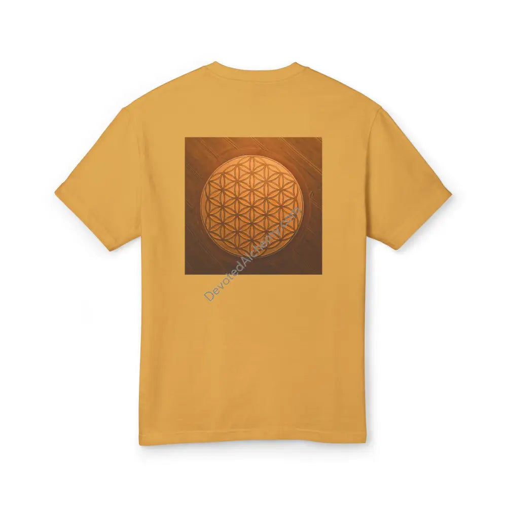 Flower Of Life Crop Circle Heavyweight Cotton Tee - Unisex T-Shirt With Unique Design