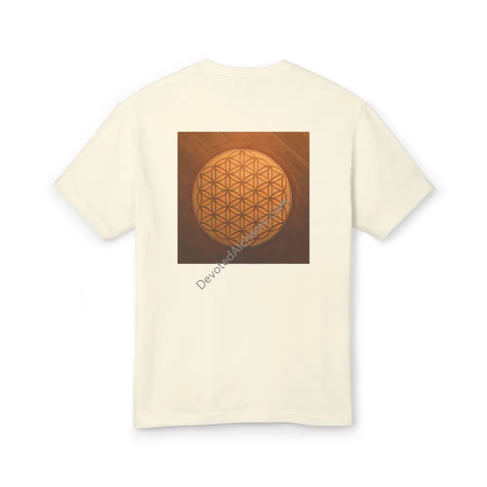 Flower Of Life Crop Circle Heavyweight Cotton Tee - Unisex T-Shirt With Unique Design