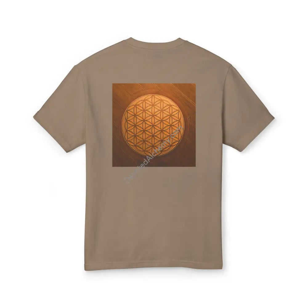 Flower Of Life Crop Circle Heavyweight Cotton Tee - Unisex T-Shirt With Unique Design