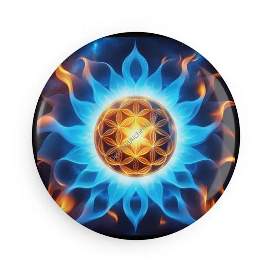 Flower of Life Heart Magnet Art Sacred Geometry Magnet 1 pc / 2.25’’ / Round Home Decor