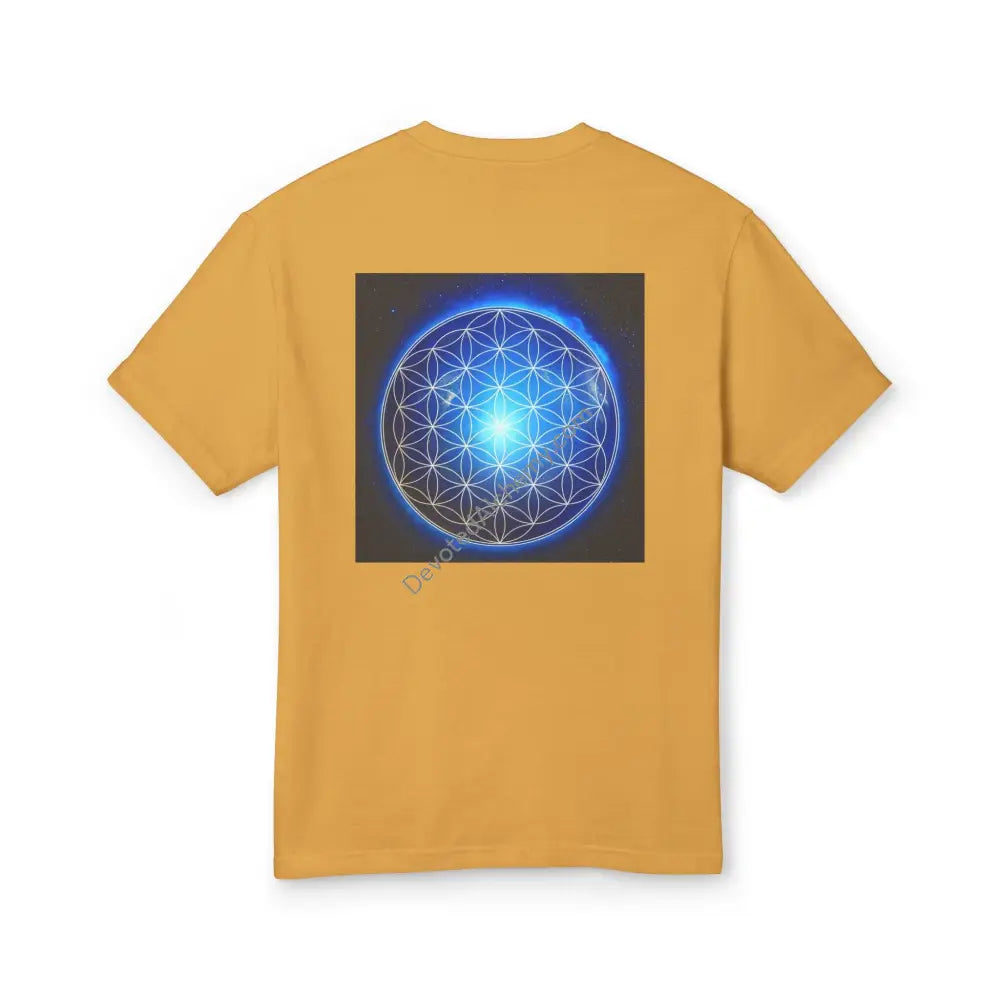 Flower Of Life Heavyweight Cotton Tee - Unisex T-Shirt With Unique Design