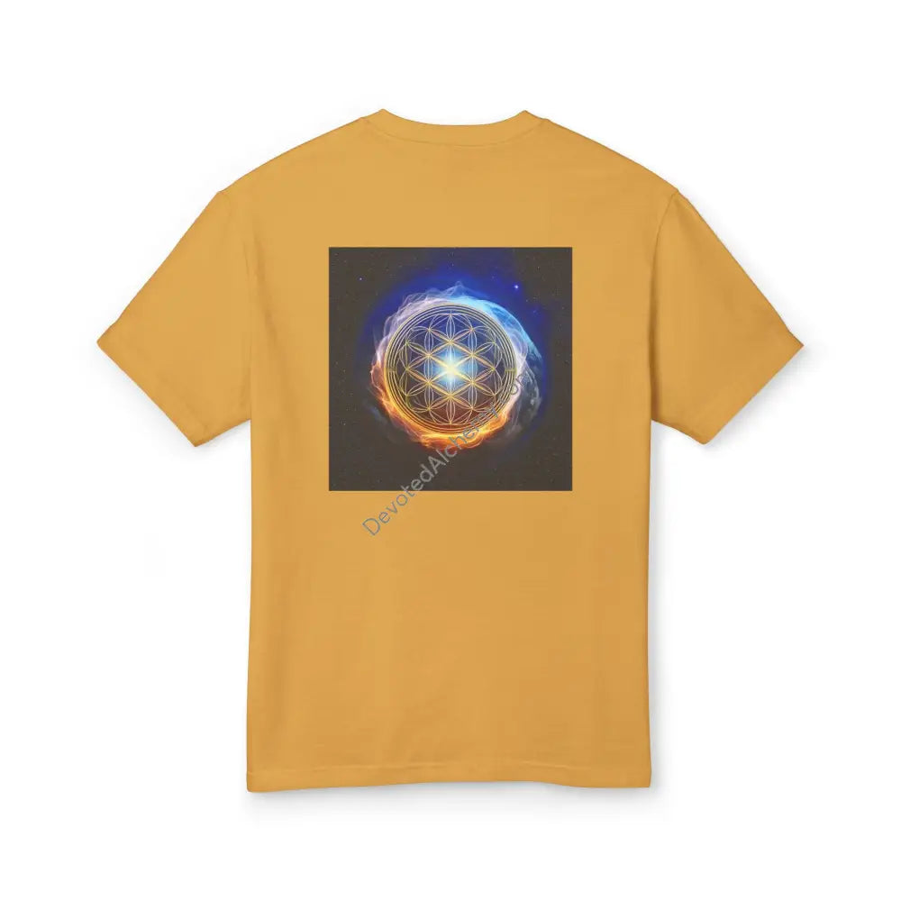 Flower Of Life Heavyweight Cotton Tee - Unisex T-Shirt With Unique Design