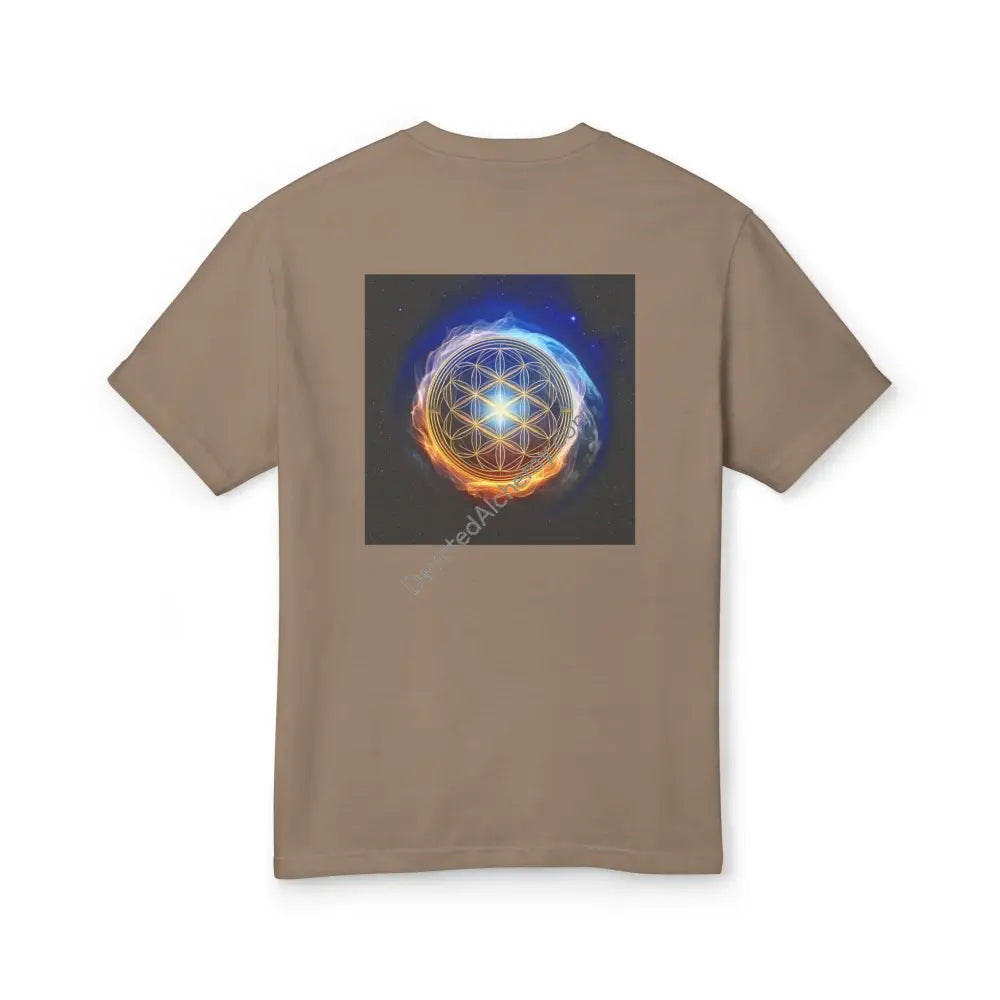 Flower Of Life Heavyweight Cotton Tee - Unisex T-Shirt With Unique Design
