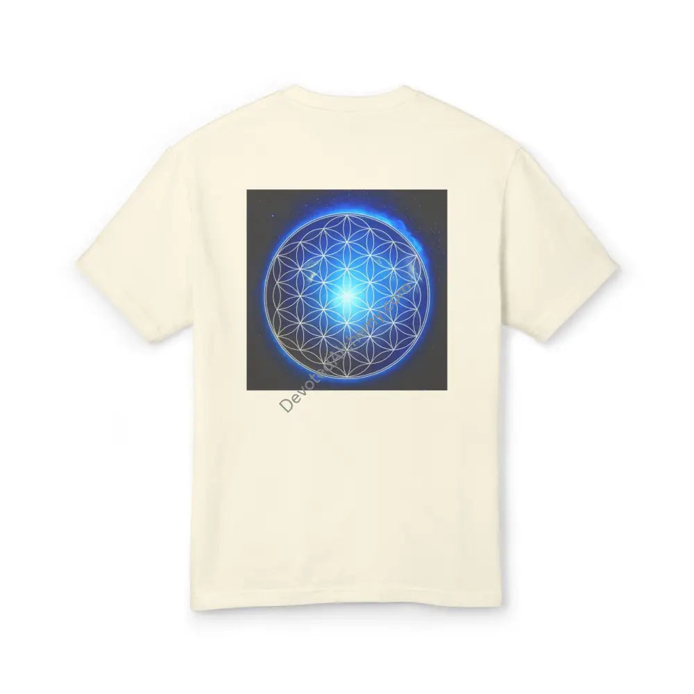 Flower Of Life Heavyweight Cotton Tee - Unisex T-Shirt With Unique Design