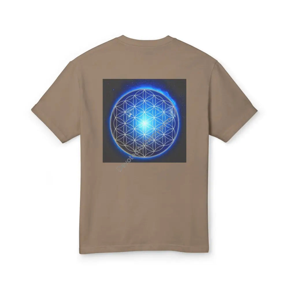 Flower Of Life Heavyweight Cotton Tee - Unisex T-Shirt With Unique Design