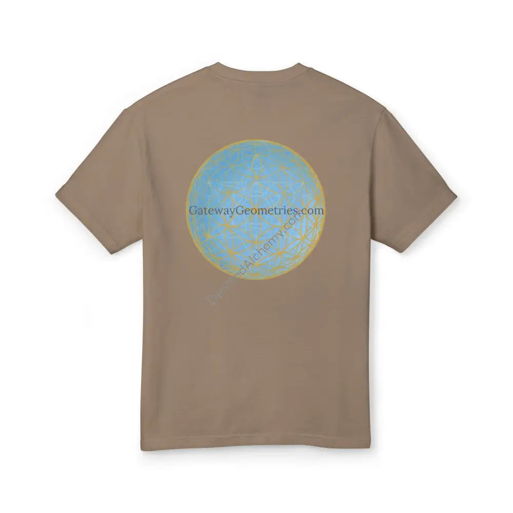 Flower Of Life Heavyweight Cotton Tee - Unisex T-Shirt With Unique Design