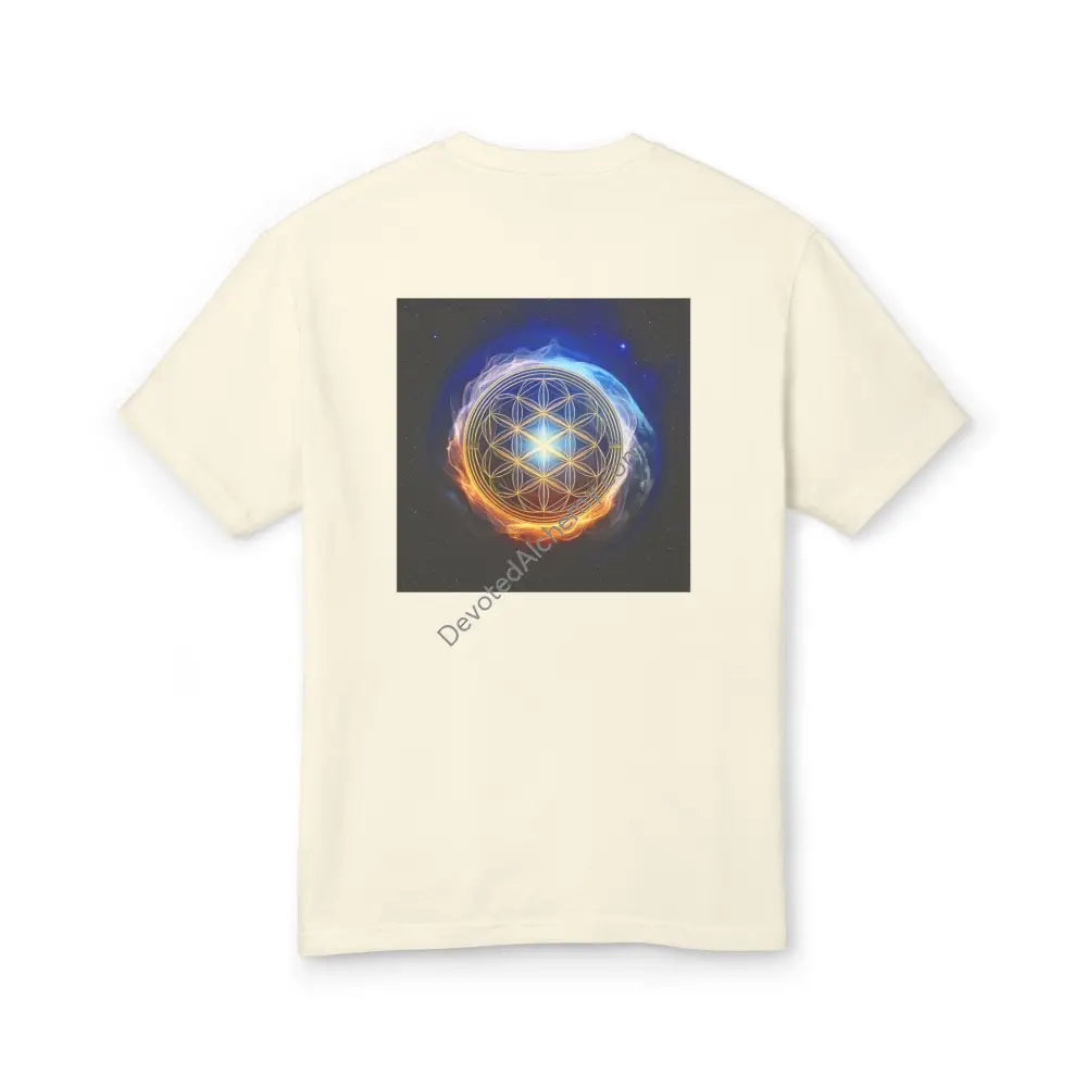 Flower Of Life Heavyweight Cotton Tee - Unisex T-Shirt With Unique Design