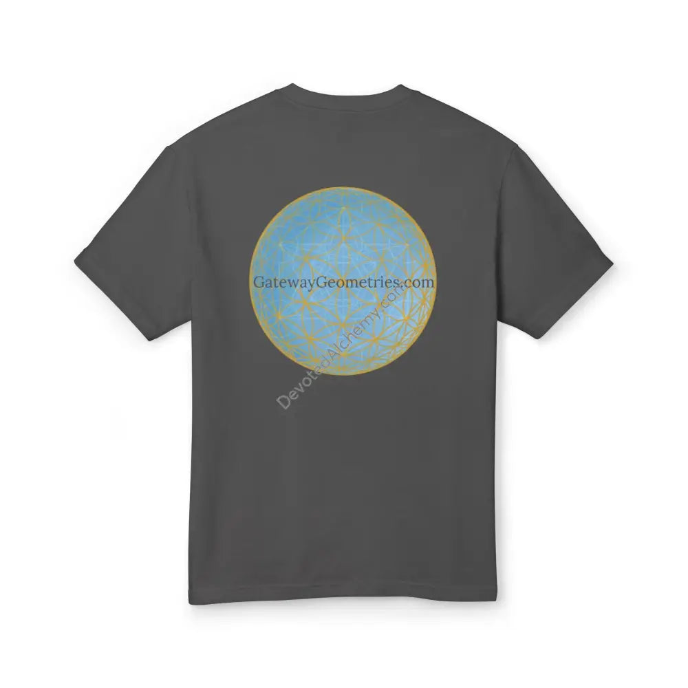 Flower Of Life Heavyweight Cotton Tee - Unisex T-Shirt With Unique Design Faded Black / S