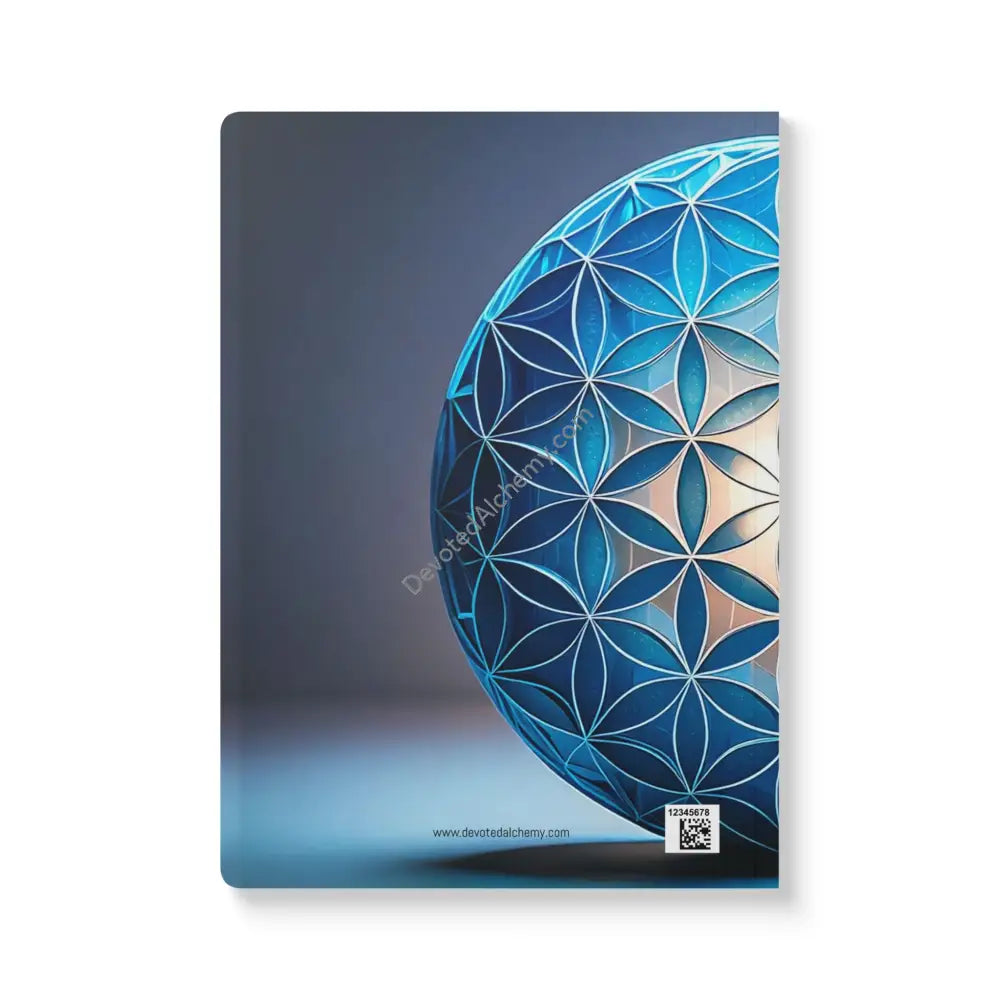 Flower of Life Sphere Softcover Journal | Dream Diary Empowerment Notebook Gratitude Journal Cosmic Art Stationery Gift