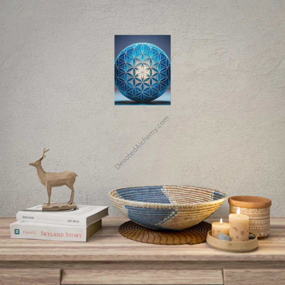 Flower of Life Wall Art Print Spiritual Decor Chakra Healing Poster Yoga Gift Mindfulness Art Bohemian Room Decoration