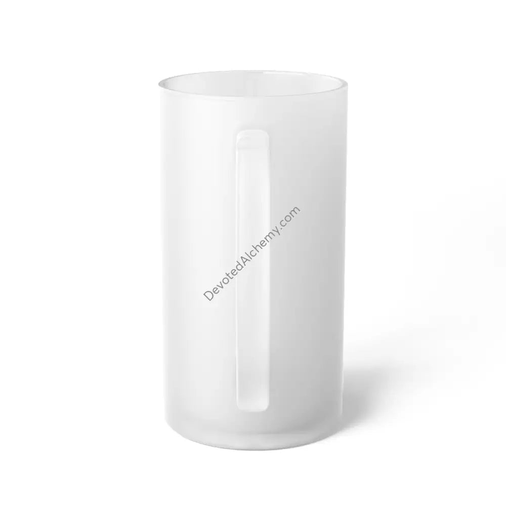 Frosted Glass Beer Mug With Geometric Design - Perfect For Home Bars & Gifts