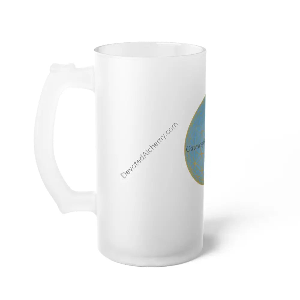 Frosted Glass Beer Mug With Geometric Design - Perfect For Home Bars & Gifts