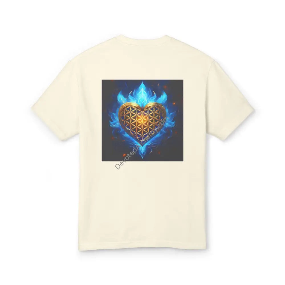 Heart Aflame Heavyweight Cotton Tee - Unisex T-Shirt With Unique Design