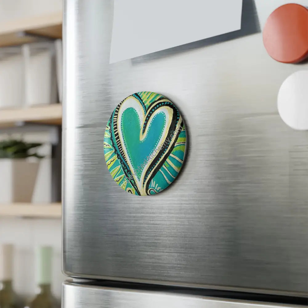 Heart Magnet Home Decor Gift Inspire Art Magnet Unique Design Nature Lover 1 pc / 2.25’’ / Round Home Decor