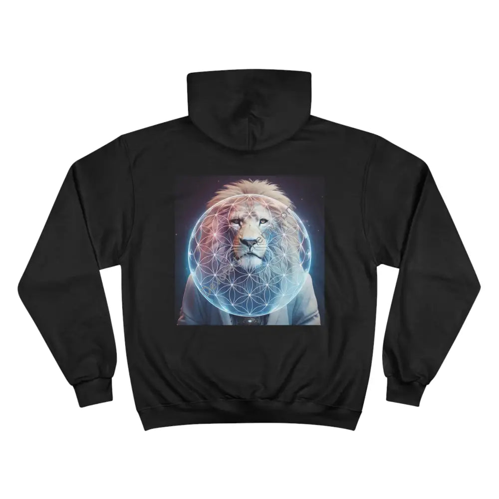 Lion Spirit Champion Hoodie | Cosmic Vibes Perfect For Nature Lovers Black / S