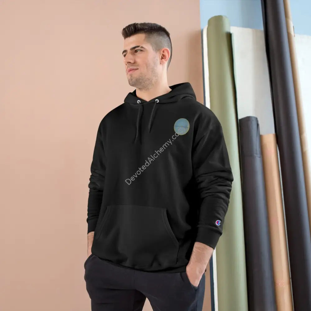 Lion Spirit Flower Of Life Champion Hoodie | Cosmic Vibes Perfect For Nature Lovers