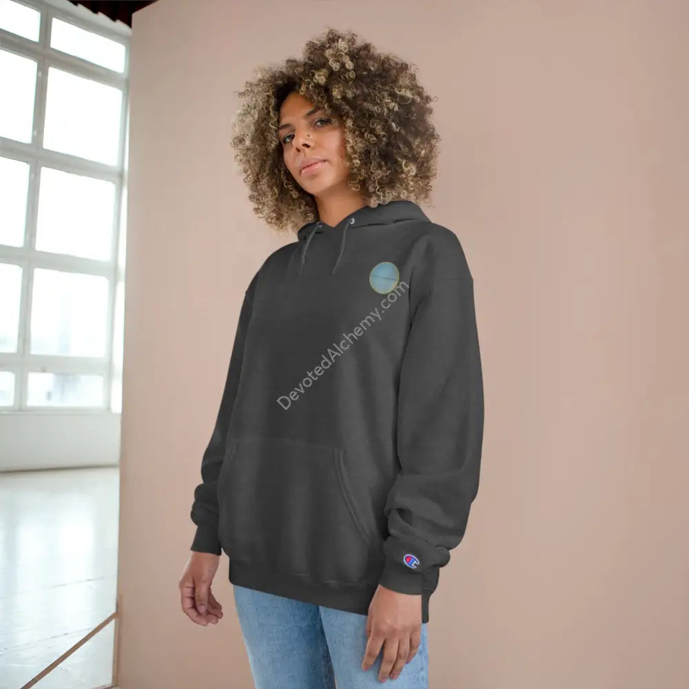 Lion Spirit Flower Of Life Champion Hoodie | Cosmic Vibes Perfect For Nature Lovers
