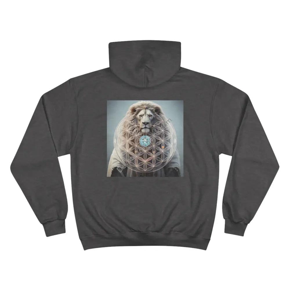 Lion Spirit Flower Of Life Champion Hoodie | Cosmic Vibes Perfect For Nature Lovers