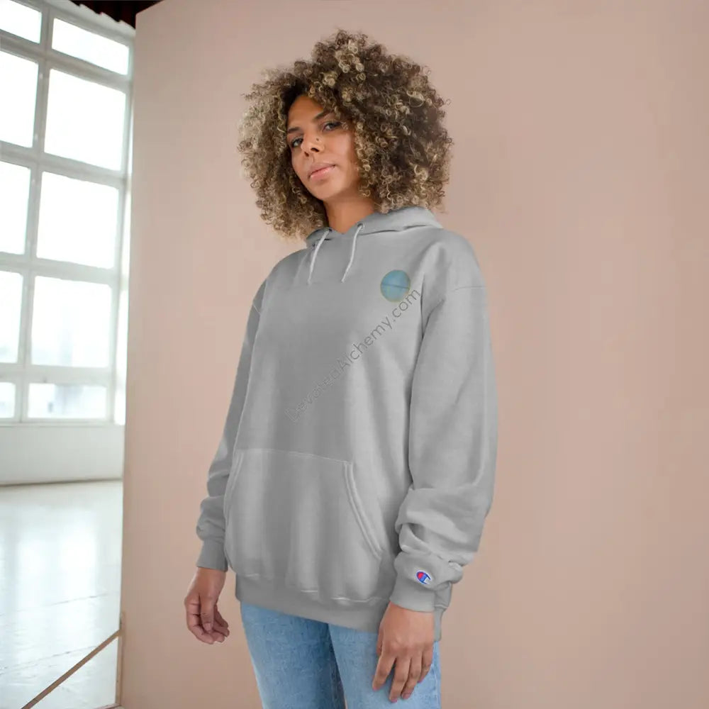 Lion Spirit Flower Of Life Champion Hoodie | Cosmic Vibes Perfect For Nature Lovers