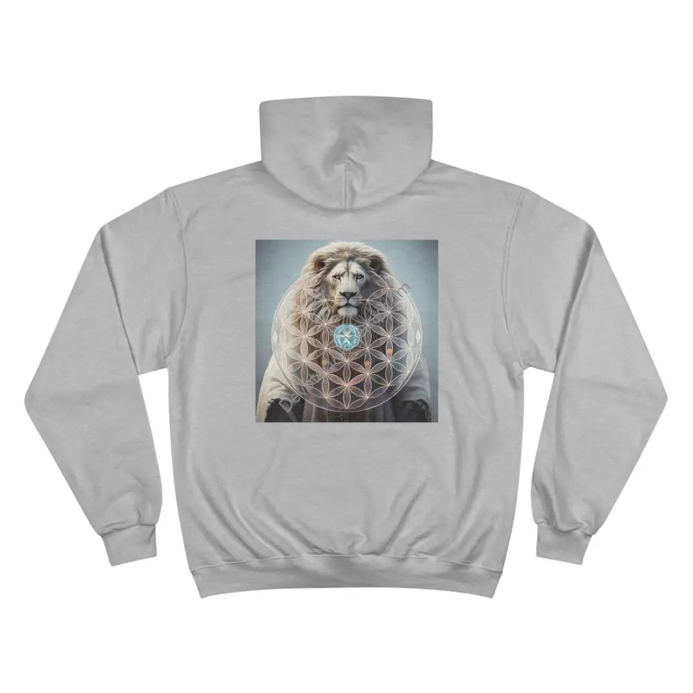 Lion Spirit Flower Of Life Champion Hoodie | Cosmic Vibes Perfect For Nature Lovers