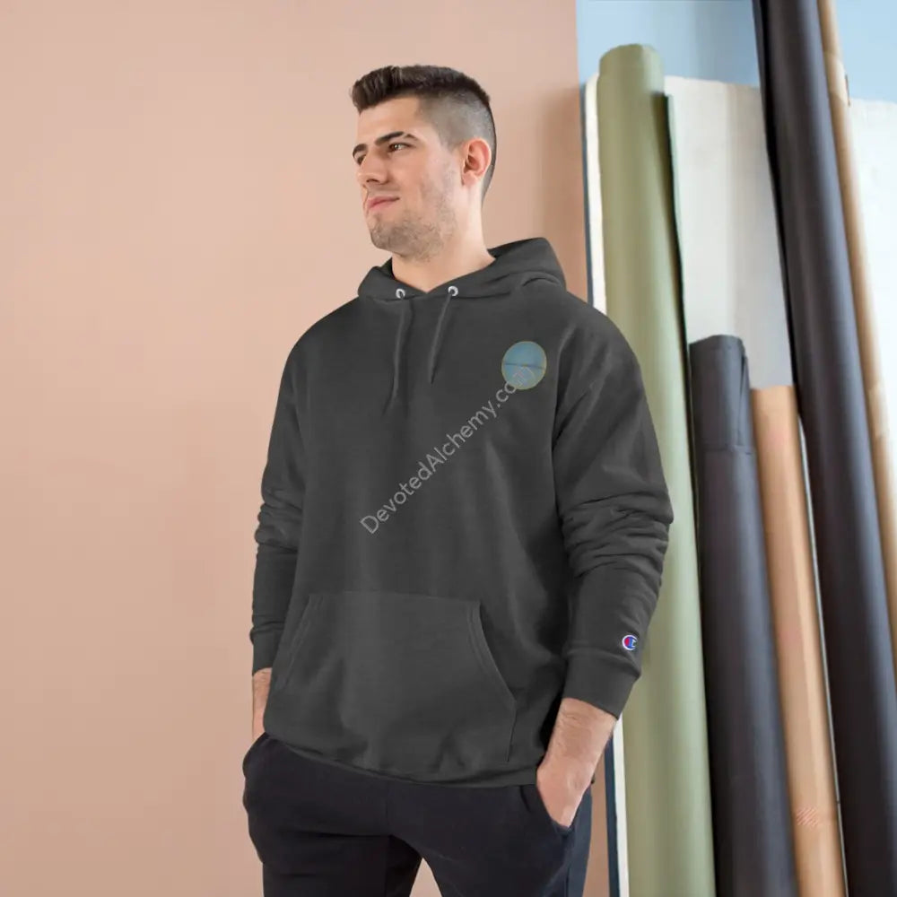 Lion Spirit Flower Of Life Champion Hoodie | Cosmic Vibes Perfect For Nature Lovers