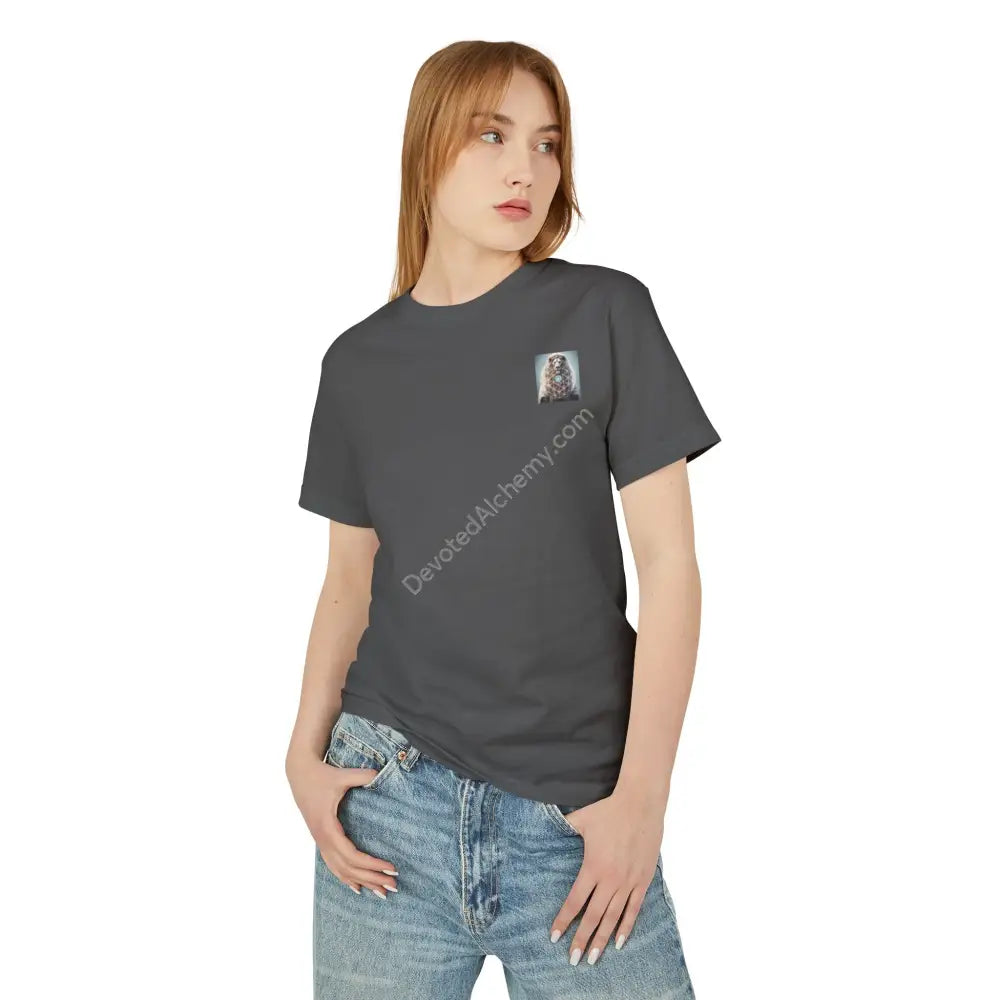 Lion Spirit Flower Of Life Heavyweight Cotton Tee - Unisex T-Shirt With Unique Design