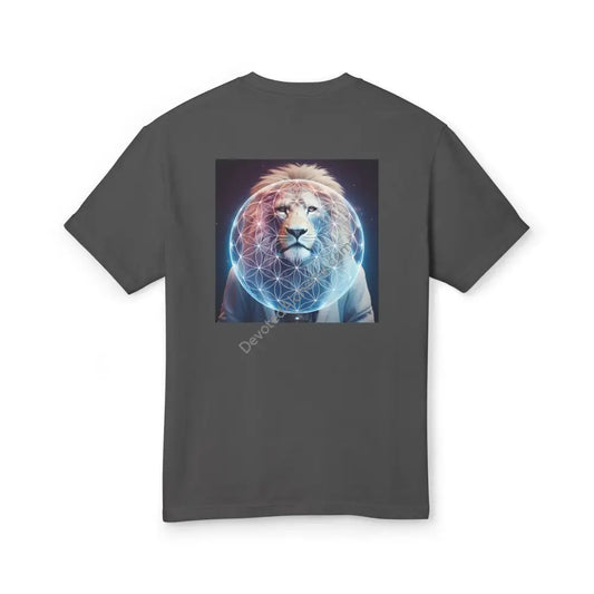 Lion Spirit Heavyweight Cotton Tee - Unisex T-Shirt With Unique Design Faded Black / S