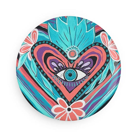 Magnet Art Affirmation Decor Geometric Magnet Gift for Wellness Enthusiasts 1 pc / 2.25’’ / Round Home Decor