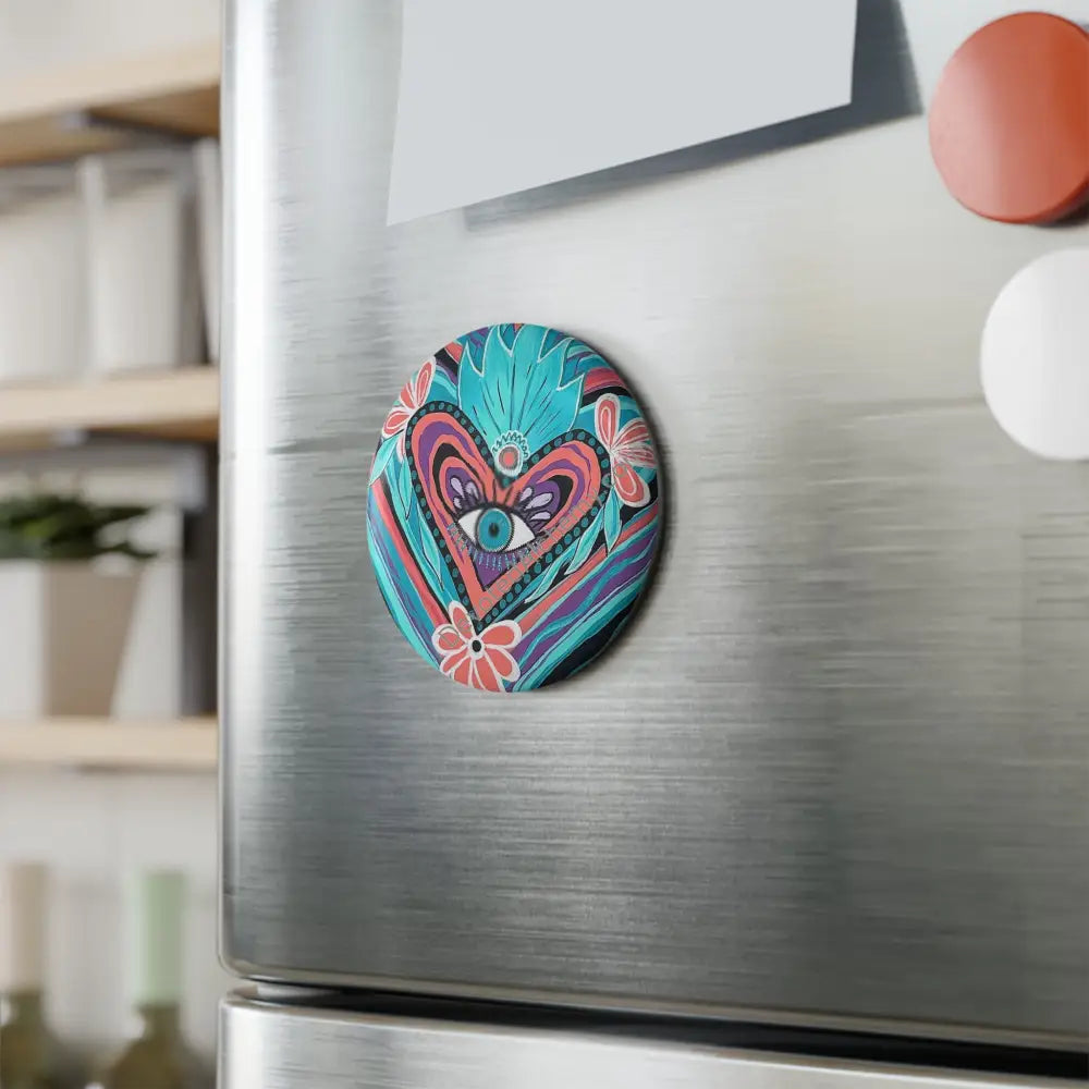 Magnet Art Affirmation Decor Geometric Magnet Gift for Wellness Enthusiasts 1 pc / 2.25’’ / Round Home Decor