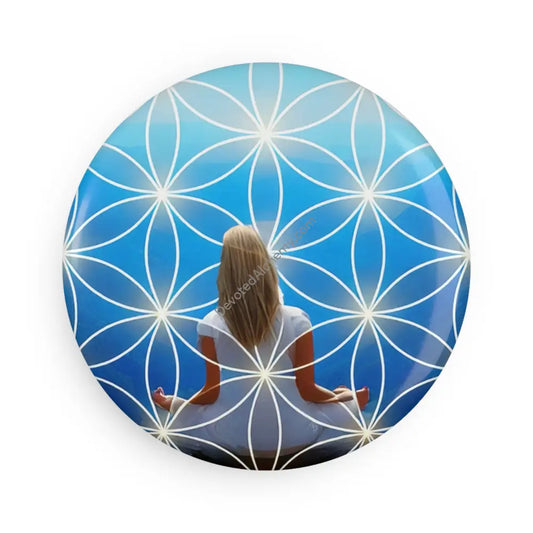 Magnet Art Flower of Life Design Affirmation Decor Geometric Magnet Gift for Wellness Enthusiasts 1 pc / 2.25’’ / Round