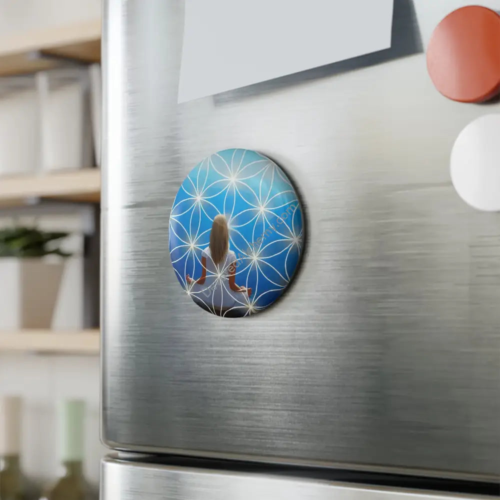 Magnet Art Flower of Life Design Affirmation Decor Geometric Magnet Gift for Wellness Enthusiasts 1 pc / 2.25’’ / Round