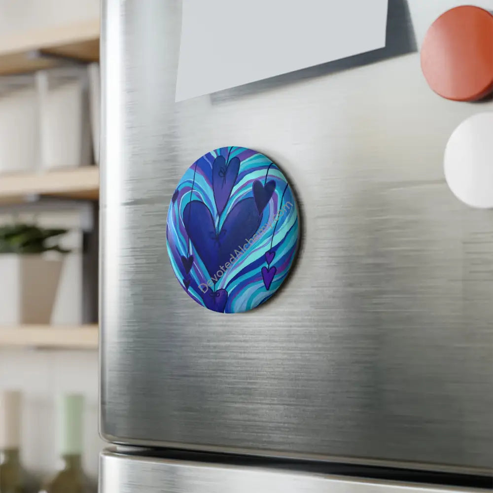 Magnet Heart Art 1 pc / 2.25’’ / Round Home Decor