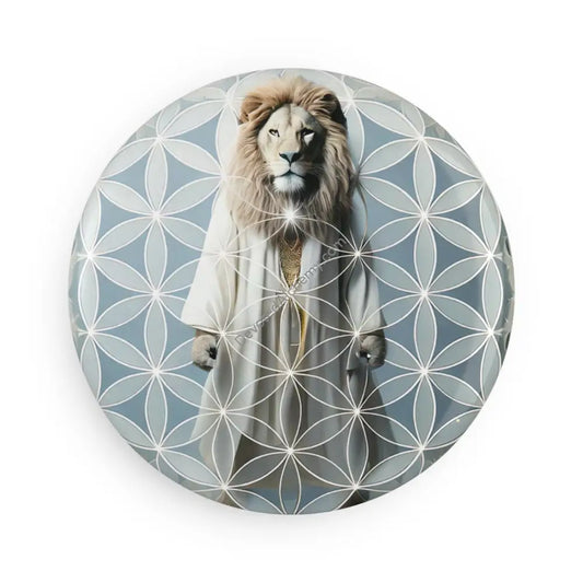 Majestic Lion Button Magnet Home Decor Gift Inspire Art Magnet Unique Design Nature Lover 1 pc / 2.25’’ / Round Home