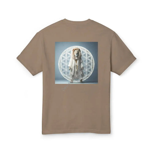 Mystic Lion Heavyweight Cotton Tee - Unisex T-Shirt With Unique Design Faded Brown / S