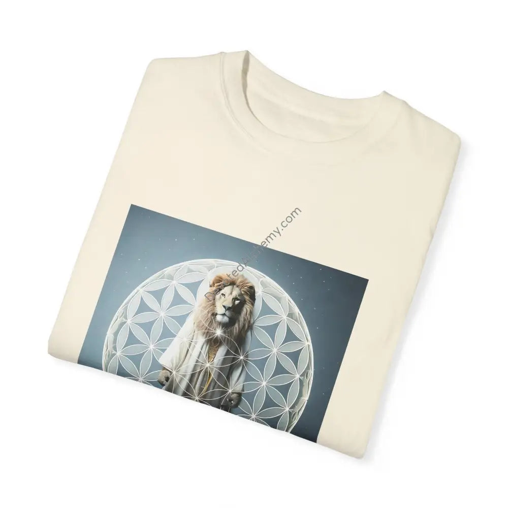 Mystic Lion Sacred Geometry Unisex Garment-Dyed T-Shirt