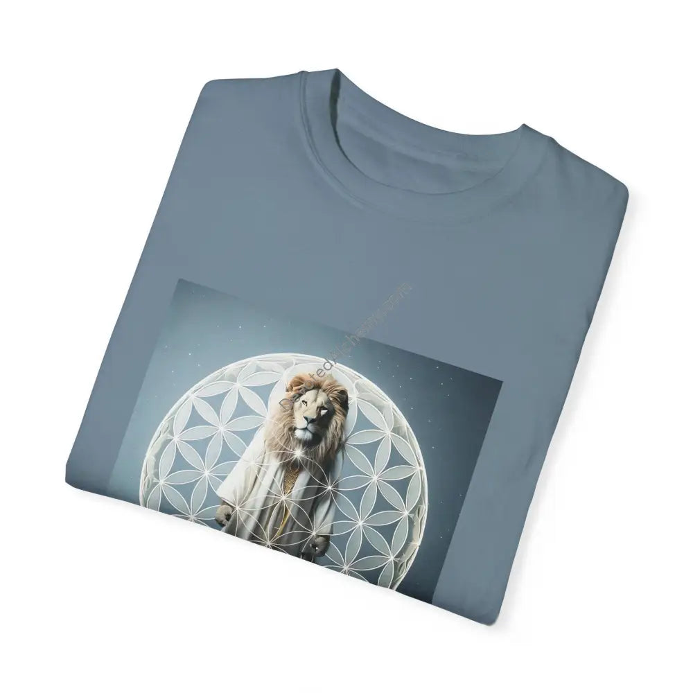 Mystic Lion Sacred Geometry Unisex Garment-Dyed T-Shirt